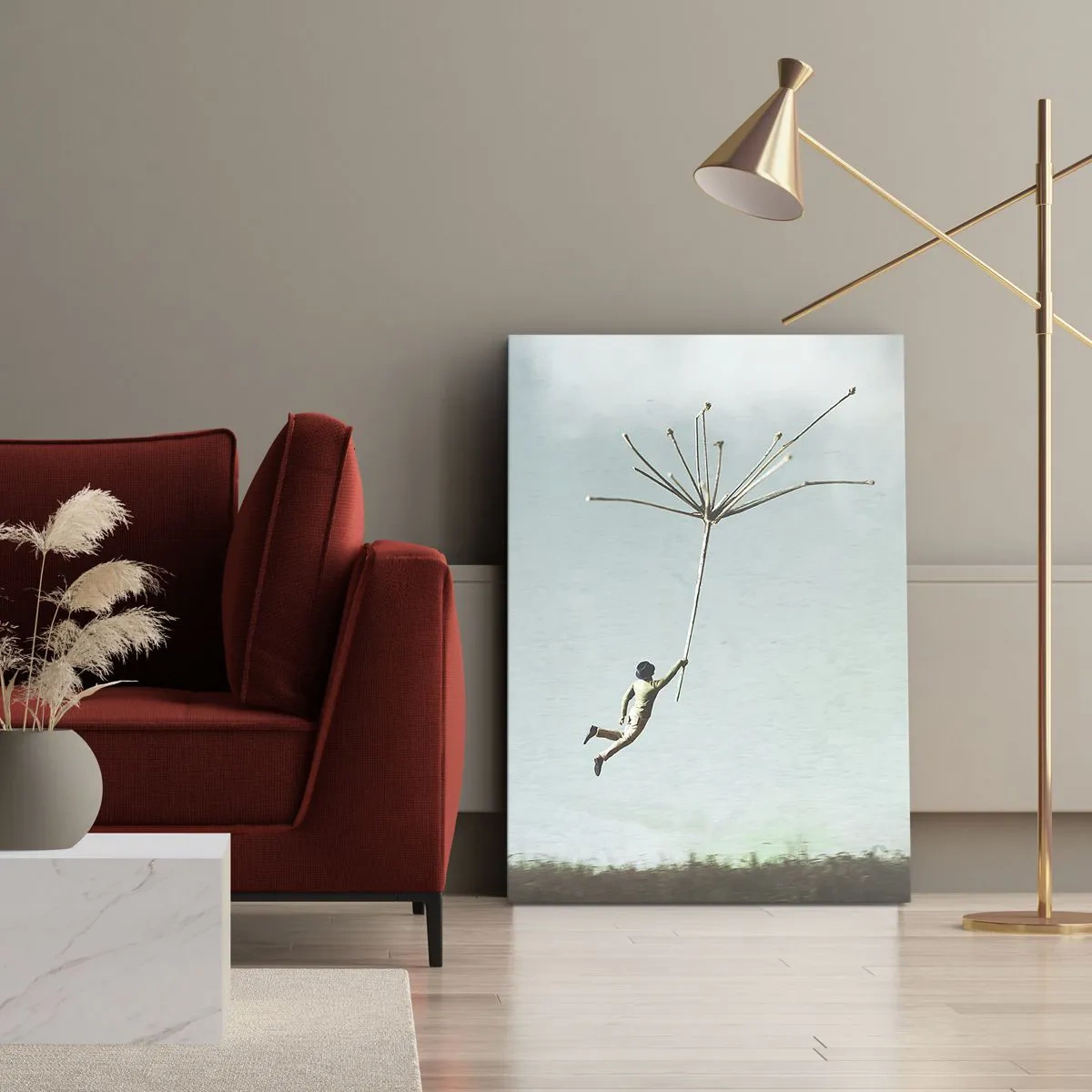 Tablou pe pânză - Zmeuri, suflante, vânt - 50x70 cm