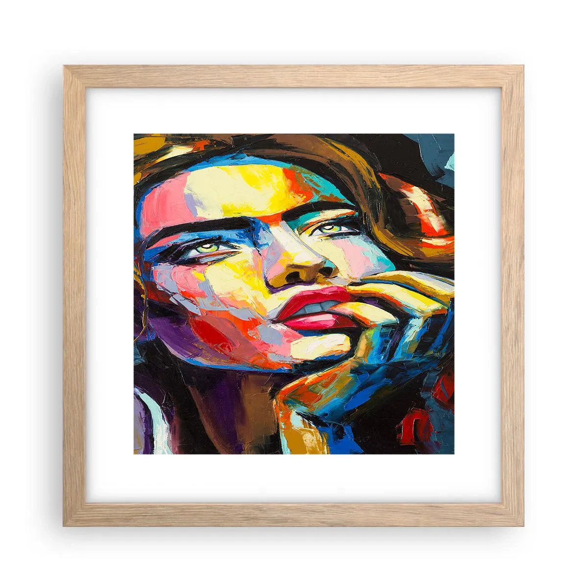 Poster în ramă de stejar deschis - Visele ca niște păsări se înalță pe cer - 30x30 cm