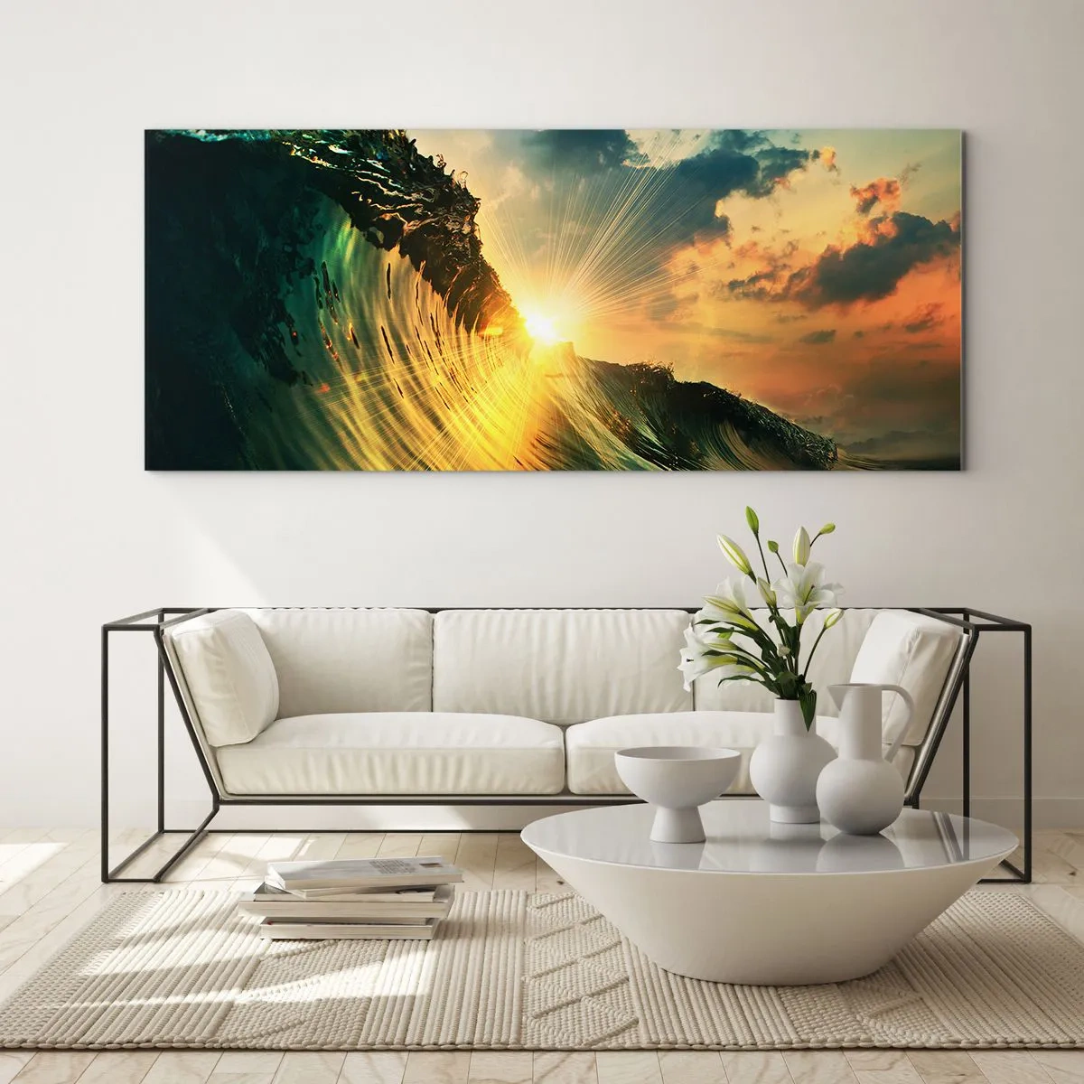 Tablou pe sticlă - Surferule, unde ești? - 120x50 cm