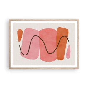 Poster în ramă de stejar deschis - Mișcarea blândă a formelor - 100x70 cm