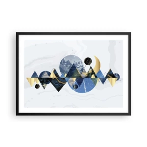 Poster în ramă neagră - Peisaj geometric - 70x50 cm