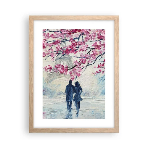 Poster în ramă de stejar deschis - Plimbare romantică - 30x40 cm