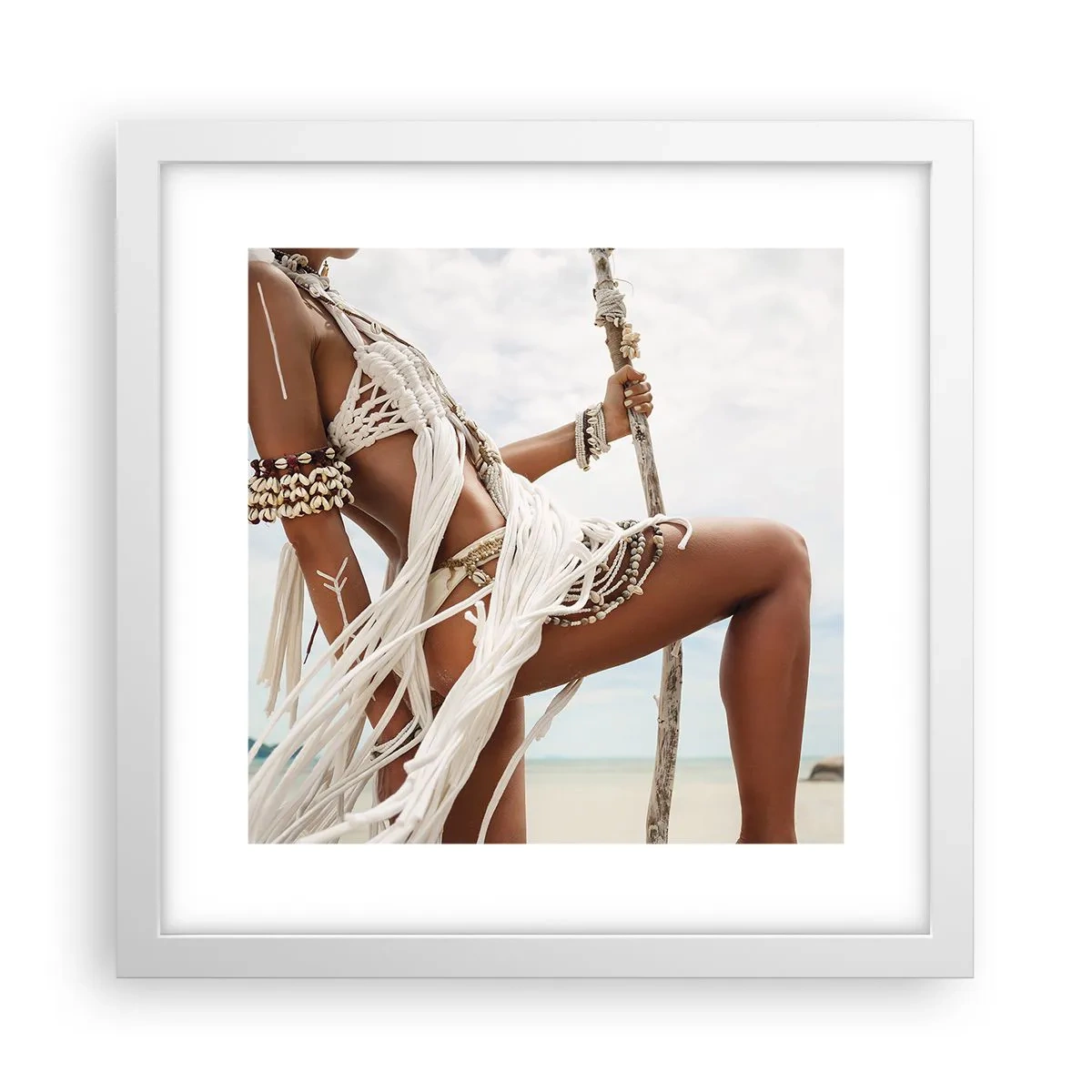 Poster în ramă albă - Preoteasa Soarelui - 30x30 cm