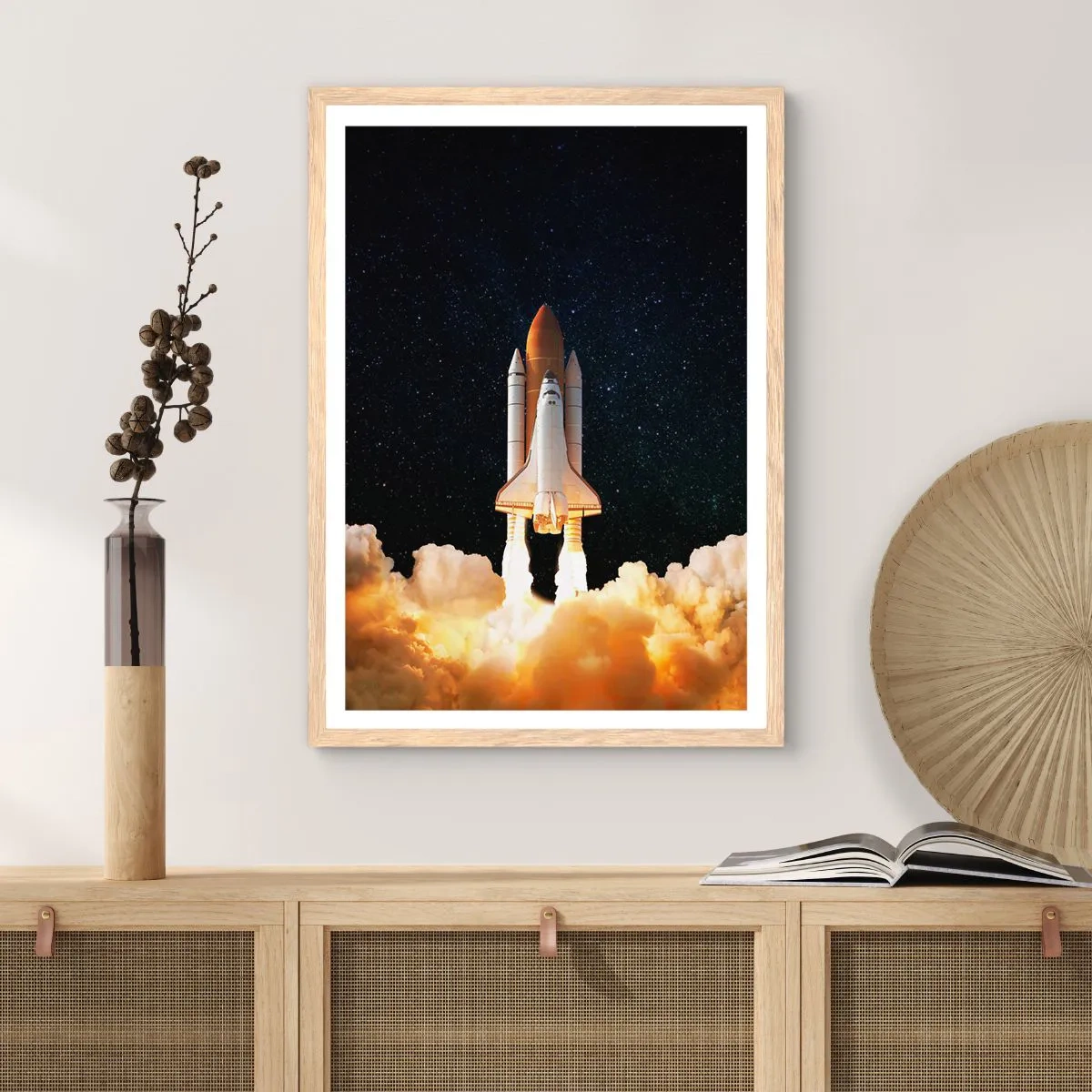Poster în ramă de stejar deschis - Ad astra! - 30x40 cm