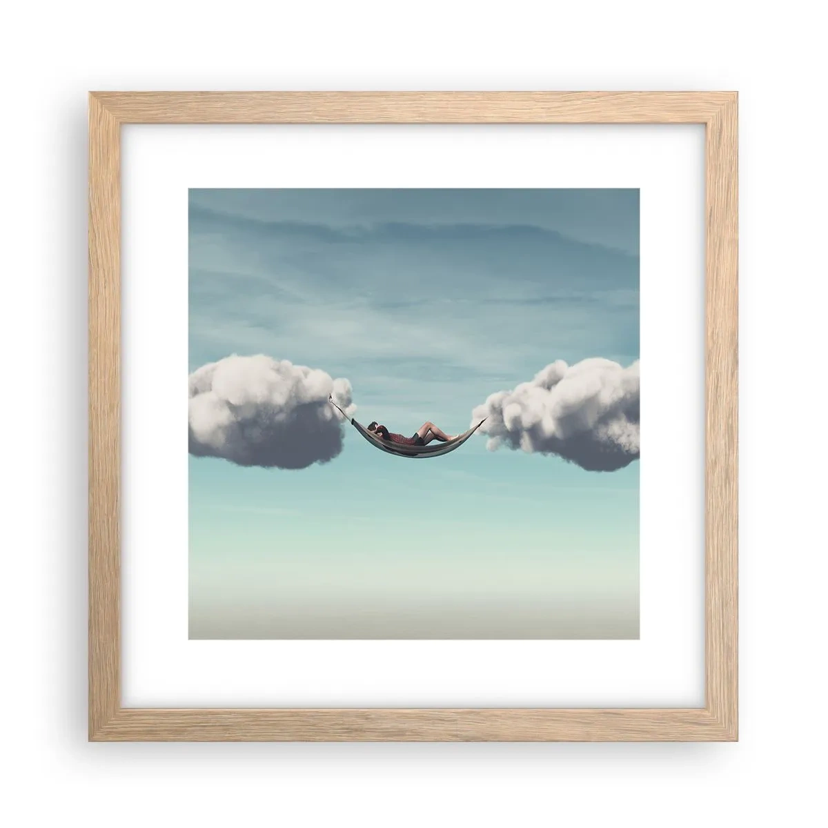 Poster în ramă de stejar deschis - Fericirea momentului - 30x30 cm