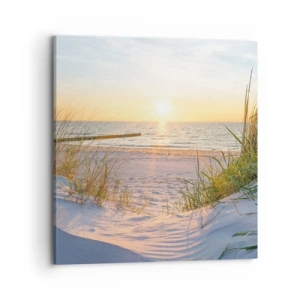 Tablou pe pânză - Zumzet de mare, o plajă sălbatică printre ierburi... - 70x70 cm