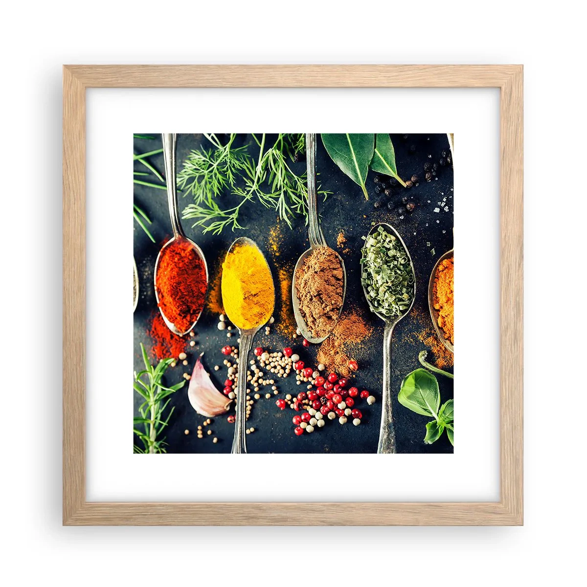 Poster în ramă de stejar deschis - Magie culinară - 30x30 cm
