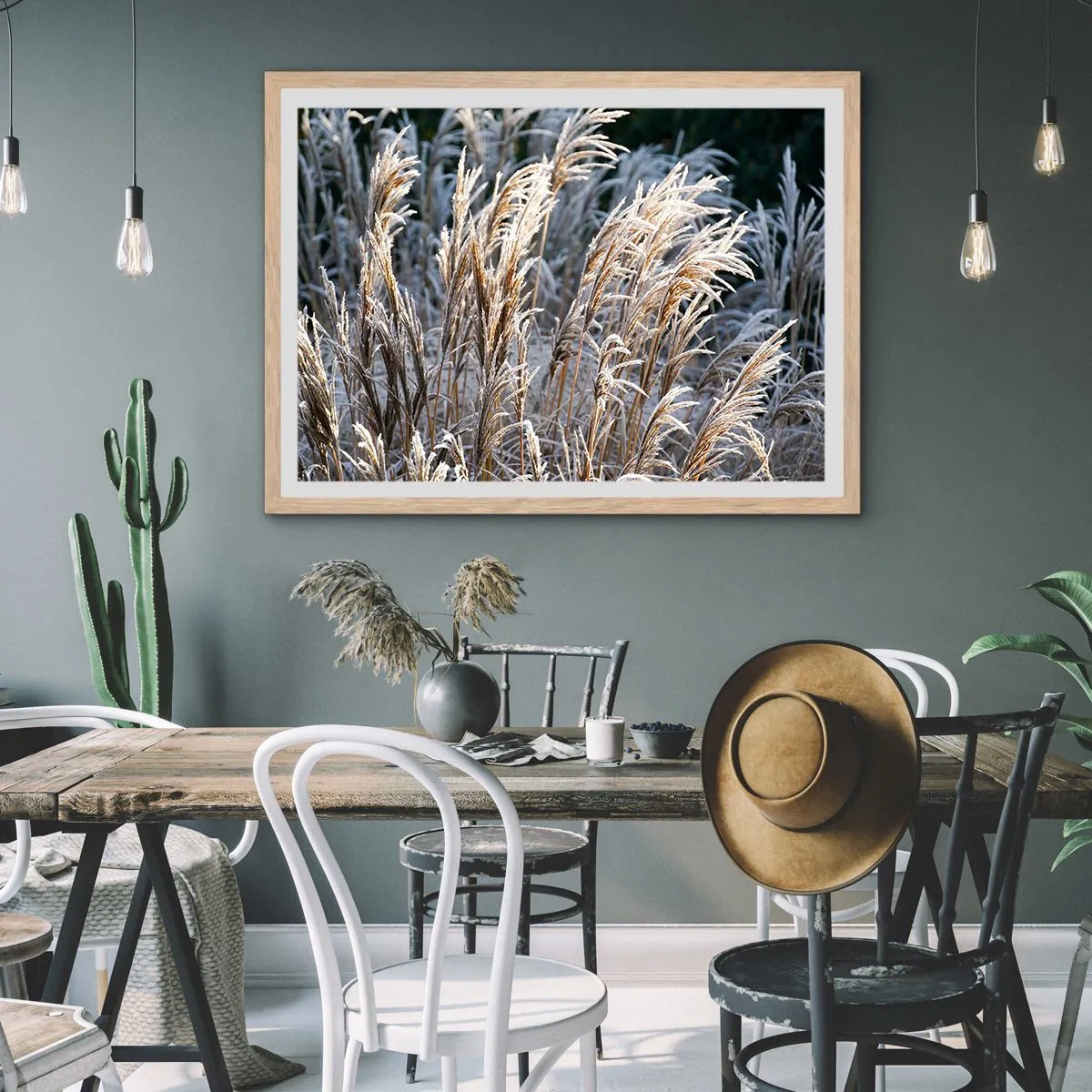 Poster în ramă de stejar deschis - Împodobite cu brumă - 40x30 cm