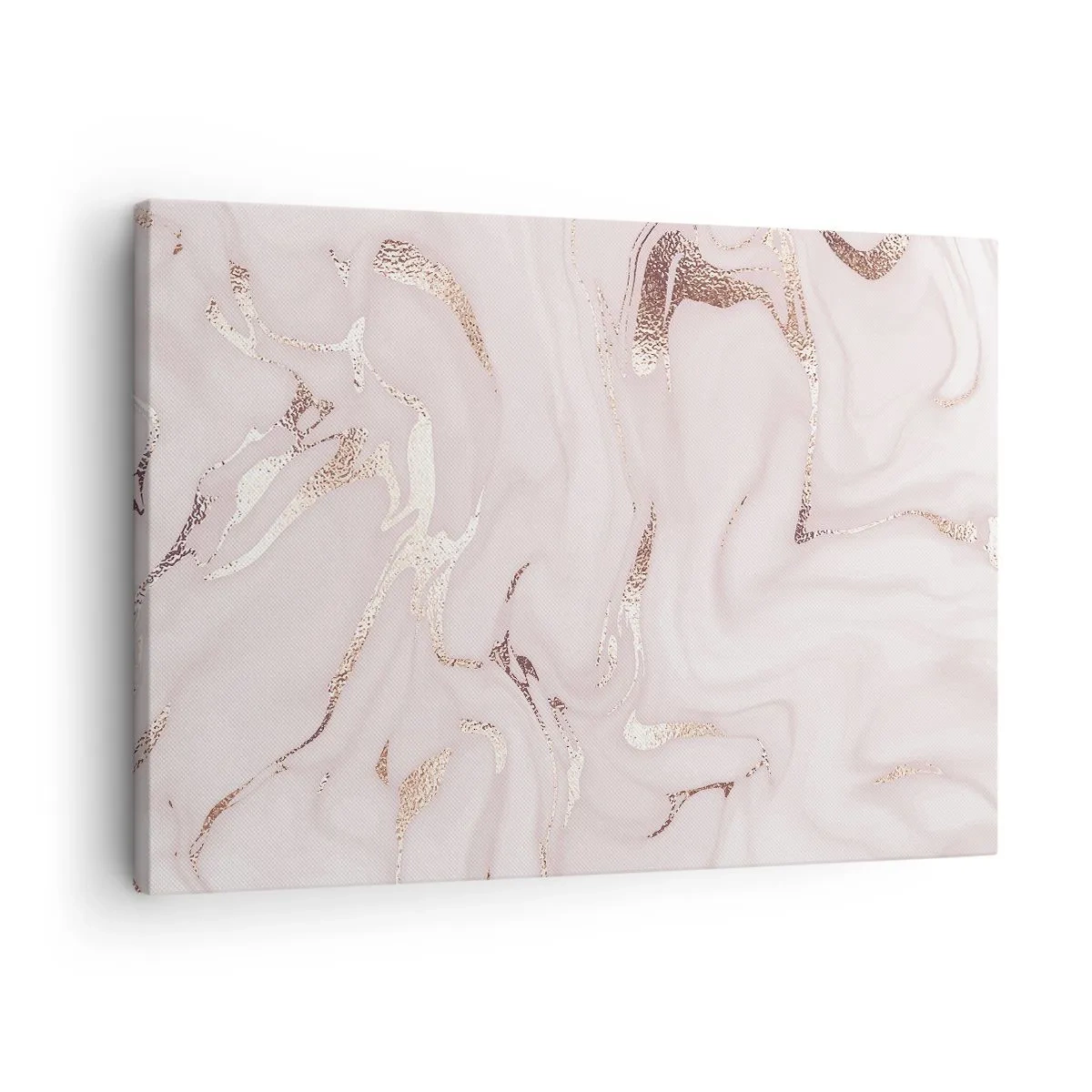 Tablou pe pânză Canvas - Abstracție elegantă în nuanțe de roz și auriu - 70x50cm - În nebunia roz - Decorațiune modernă pentru perete pentru living și dormitor ARTTOR
