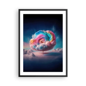 Poster în ramă neagră - Un nor colorat, abstract, care se învârte în spațiu - 50x70cm - Visul unui parc de distracții - Decorațiune modernă pentru perete pentru living și dormitor ARTTOR