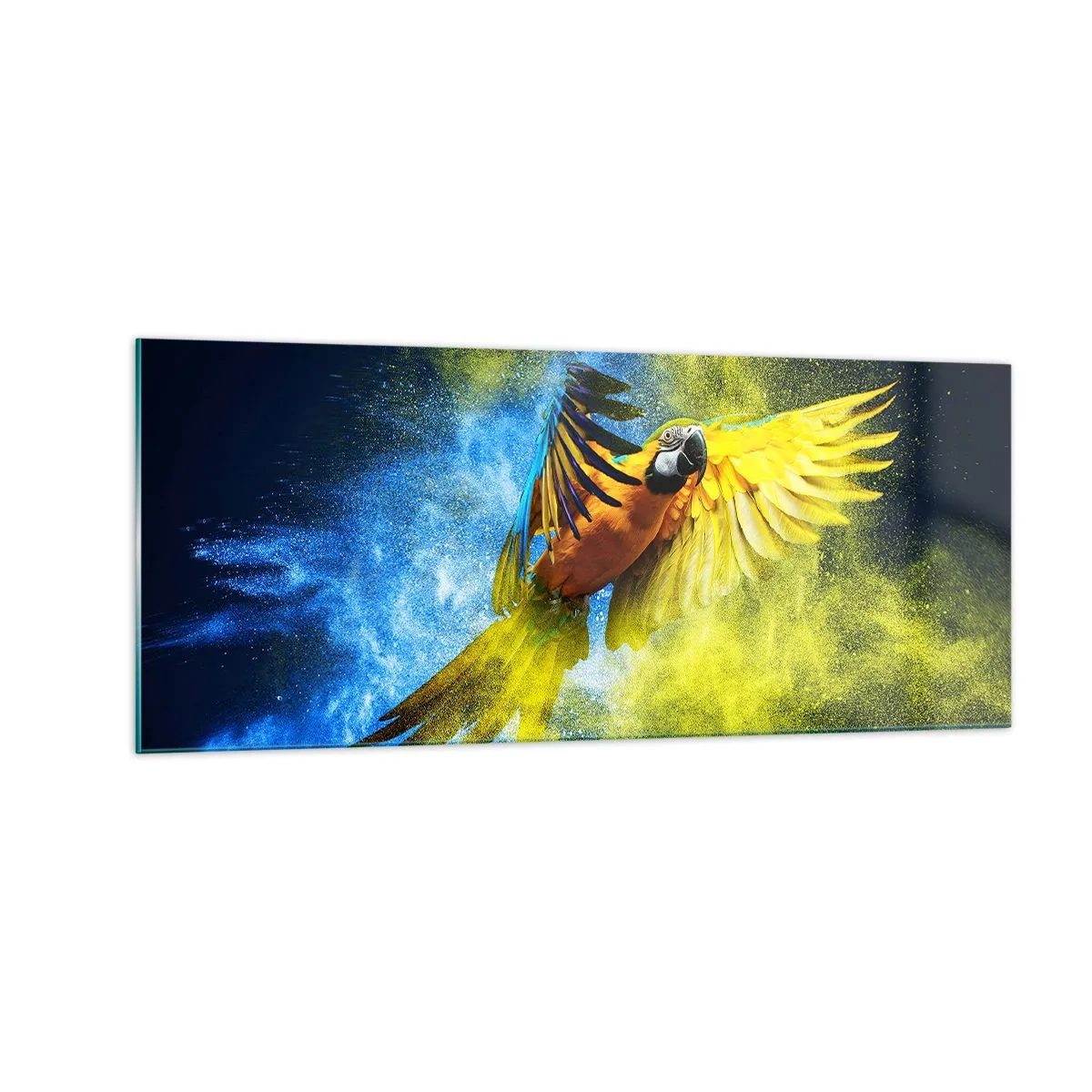 Tablou pe sticlă - În praful albastru-auriu - 100x40 cm
