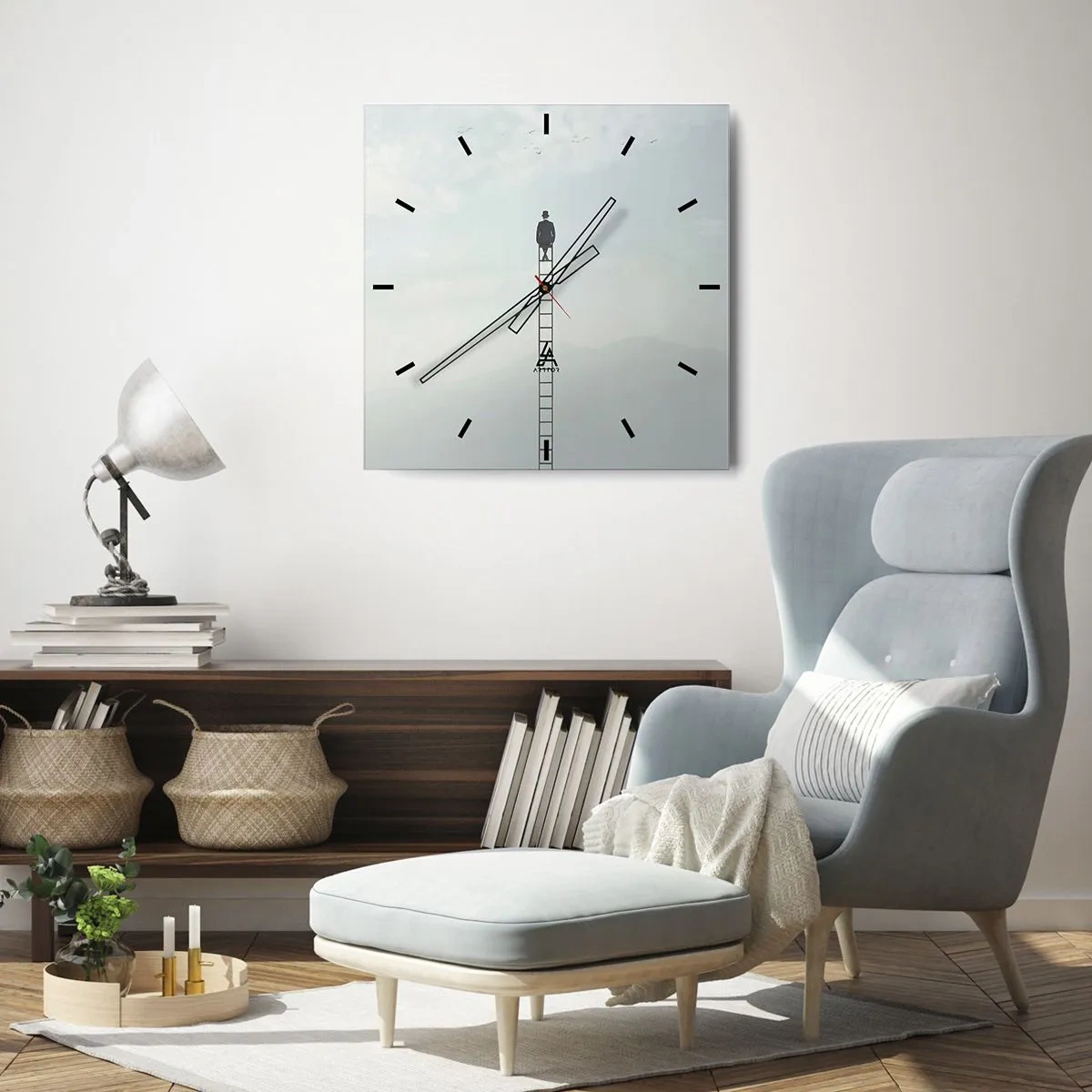 Ceas de perete - Ceas pe sticlă - Fii deasupra - 40x40 cm