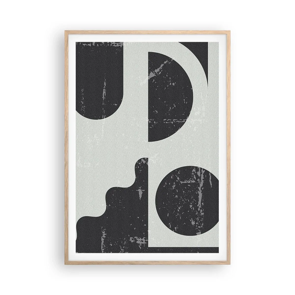 Poster în ramă de stejar deschis - Compoziție deasupra și dedesubt - 70x100 cm