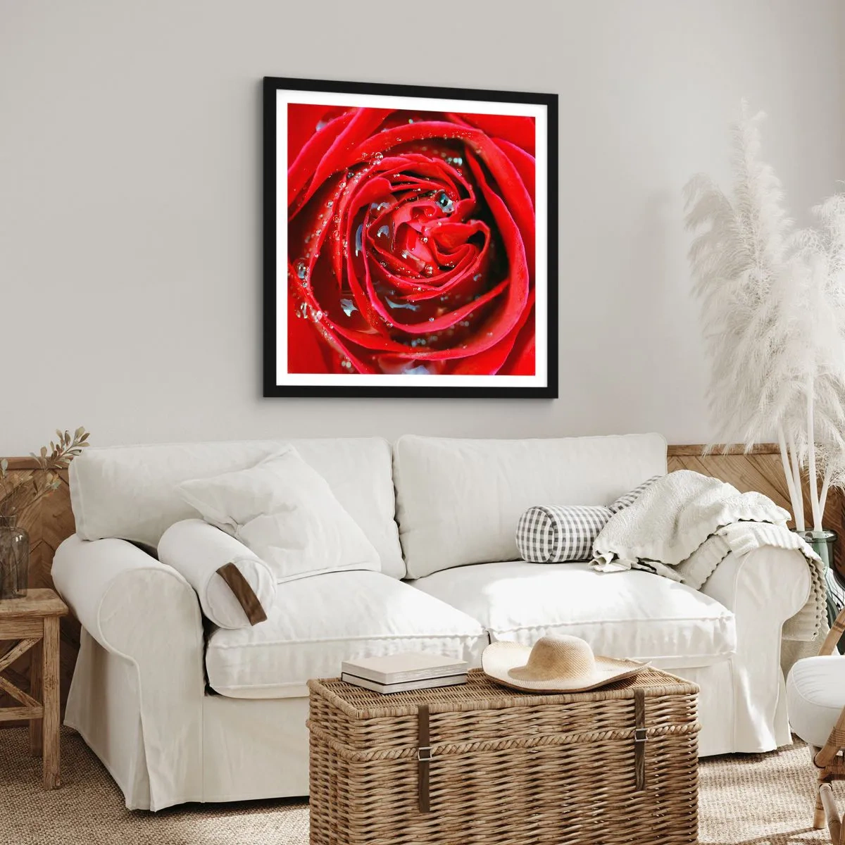 Poster în ramă neagră - În picături de rouă - 30x30 cm