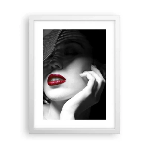Poster în ramă albă - Studiu în stacojiu - 30x40 cm