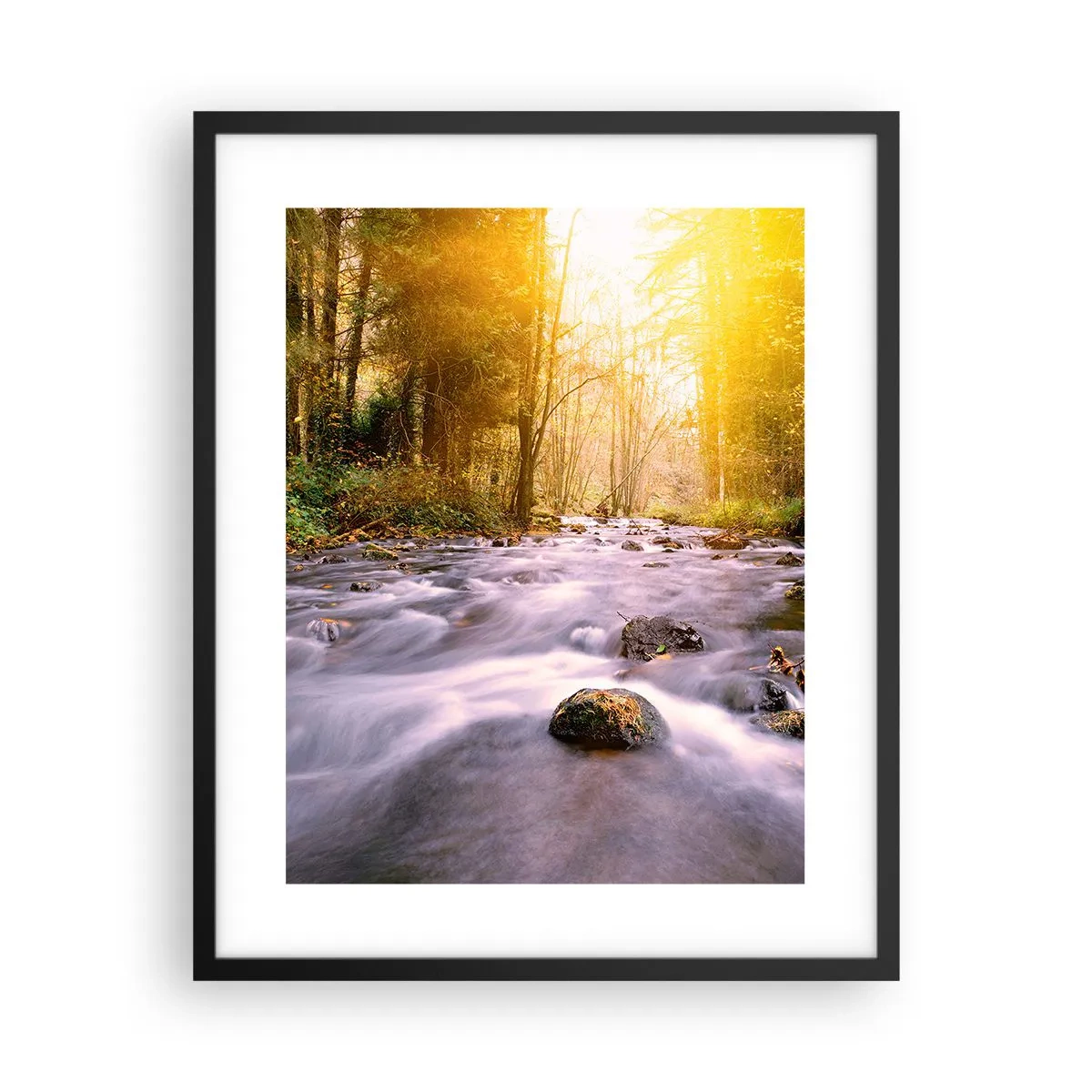 Poster în ramă neagră - Malachit în rame de argint și aur - 40x50 cm