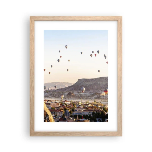 Poster în ramă de stejar deschis - Ca niște nave pe cer - 30x40 cm