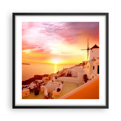 Poster în ramă neagră - Dizolvându-se în alb și auriu - 50x50 cm
