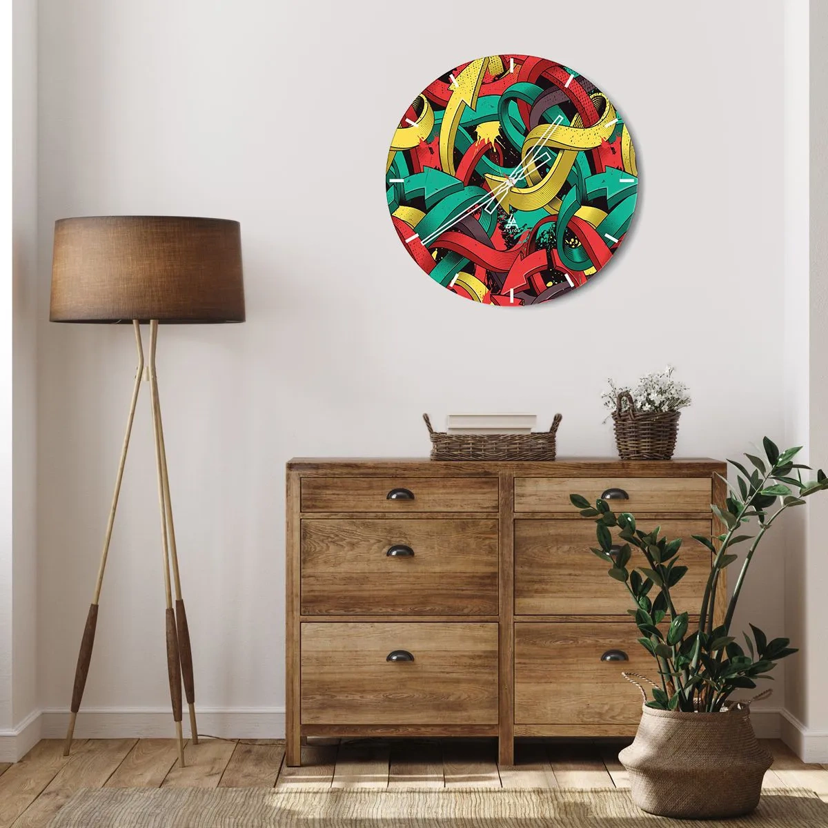 Ceas de perete - Ceas pe sticlă - Pe unde să mergem? - 40x40 cm