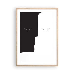Poster în ramă de stejar deschis - Unitatea contrariilor - 50x70 cm