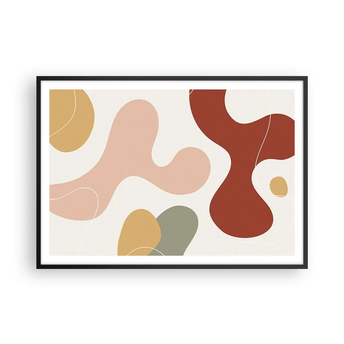 Poster în ramă neagră - Pete colorate? - 100x70 cm