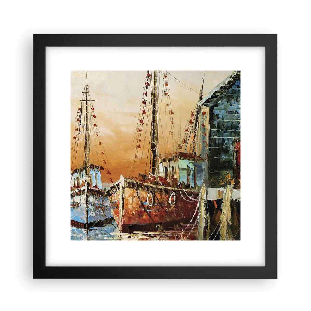 Poster în ramă neagră - Întoarcere pașnică - 30x30 cm