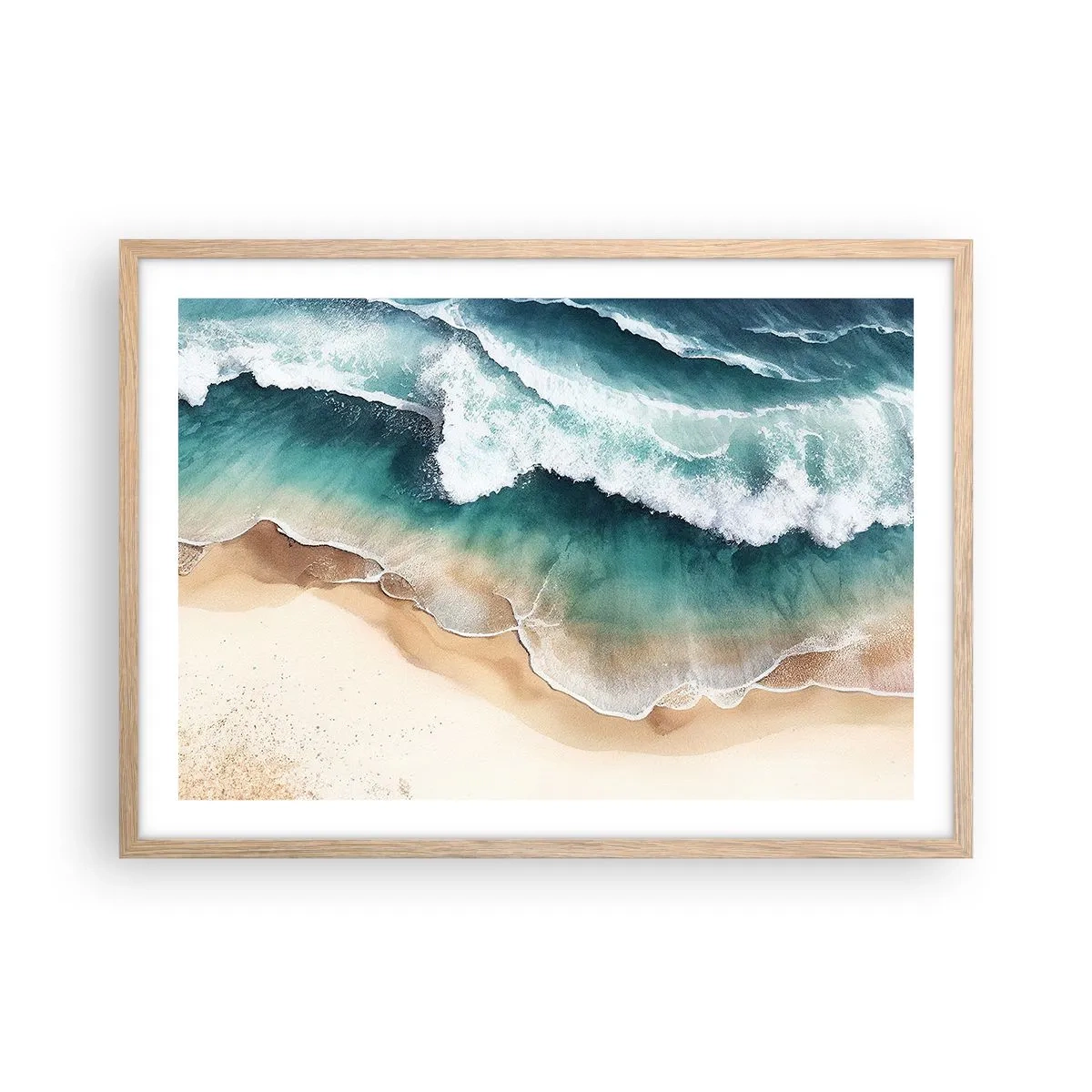 Poster în ramă de stejar deschis - Întâlnire eternă - 70x50 cm