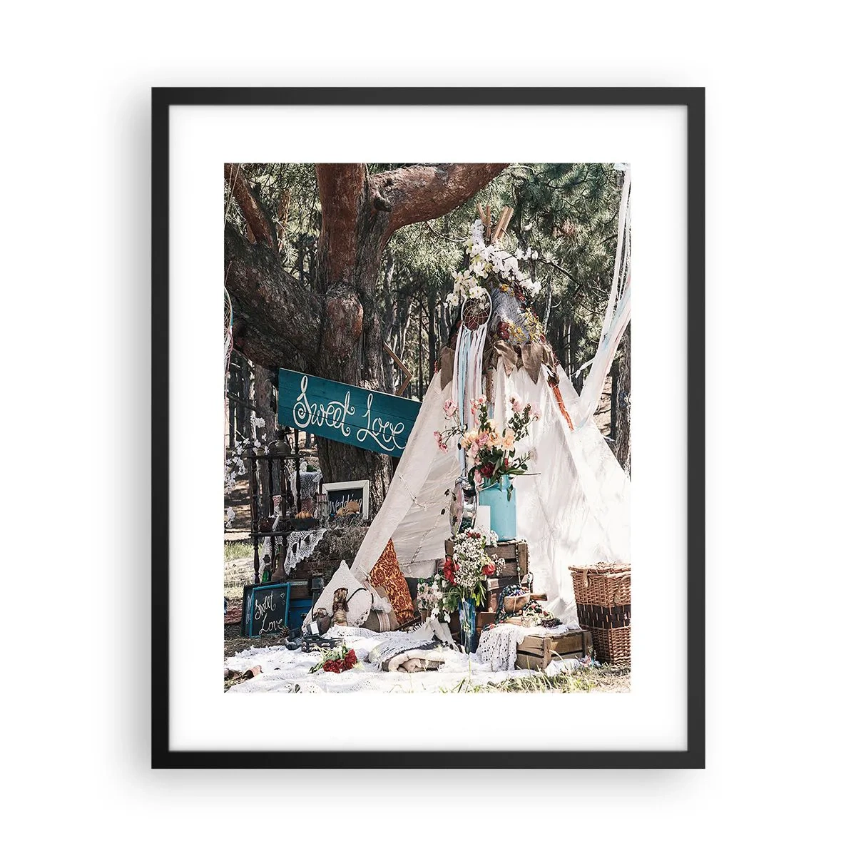 Poster în ramă neagră - Make love… - 40x50 cm