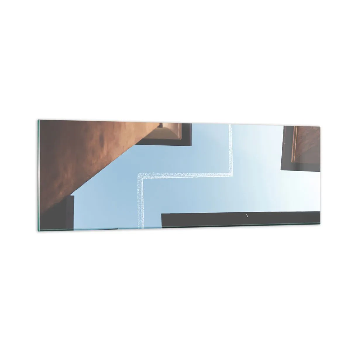 Tablou pe sticlă - Deasupra labirintului urban - 90x30 cm