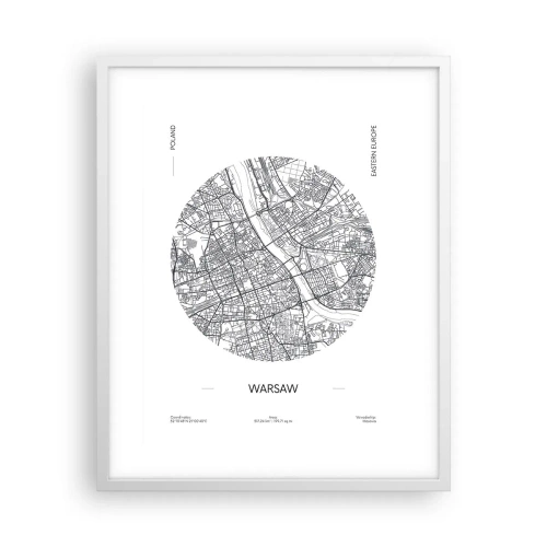 Poster în ramă albă - Anatomia Varșoviei - 40x50 cm
