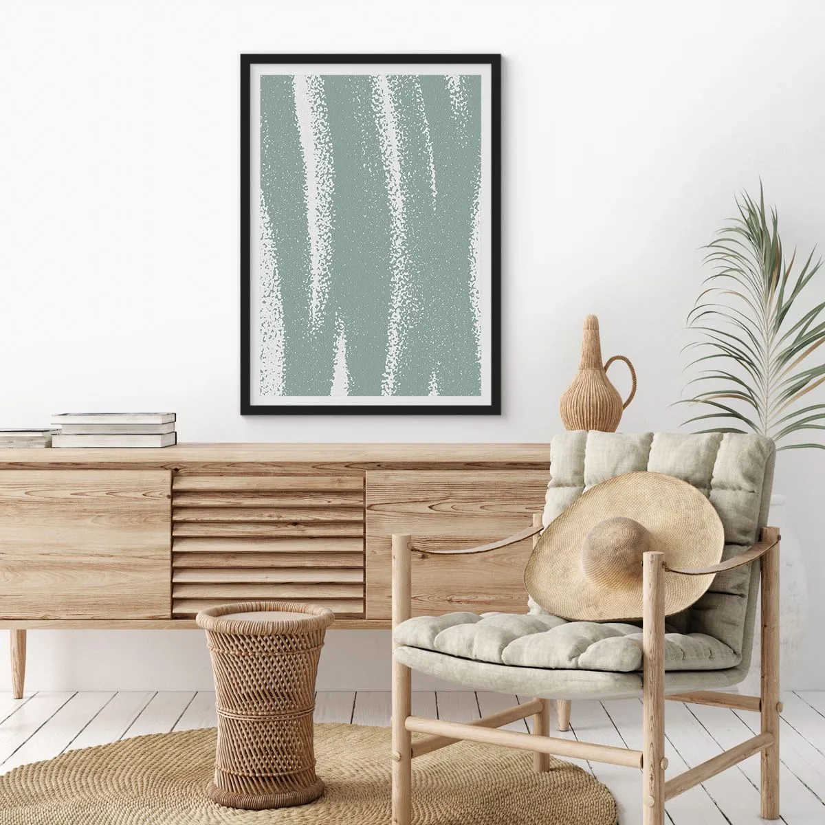 Poster în ramă neagră - Abstracție în stil de iarnă - 40x50 cm