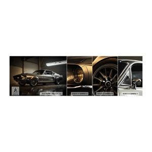 Mostră tapet autocolant Deluxe Sticker - Înapoi în trecut - Mașină sport, Retro, Clasic - 100x30 cm