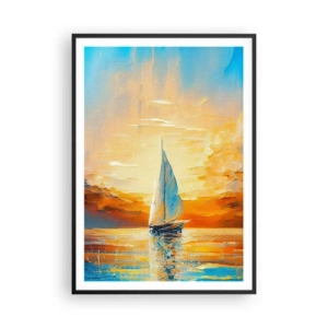 Poster în ramă neagră - Navigare prin aur - 70x100 cm