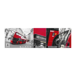 Mostră tapet autocolant Deluxe Sticker - Londra în mod tradițional - by bus - Oraș, Londra, Autobuz roșu - 100x30 cm