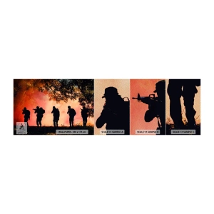 Mostră tapet Premium Sand - ...Toți pentru unul. - Soldat, Armă, Puşcă - 100x30 cm