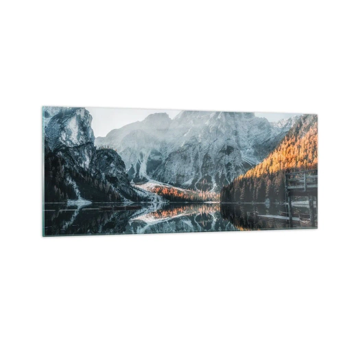 Tablou pe sticlă - Peisaj în oglindă - 100x40 cm