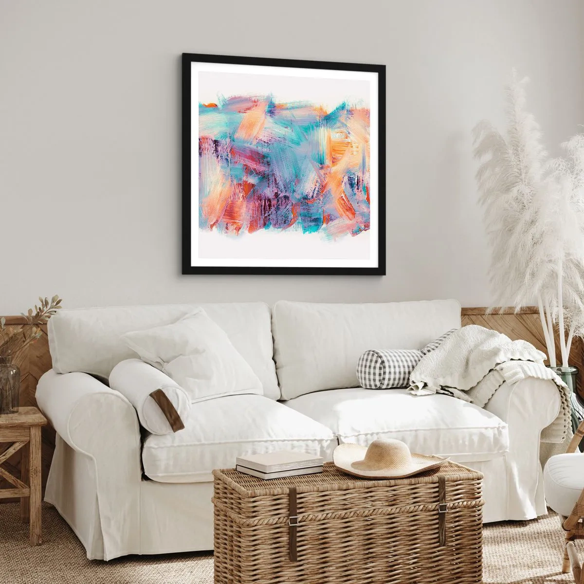 Poster în ramă neagră - O dezordine colorată - 50x50 cm