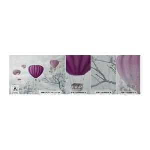 Mostră tapet Premium Sand - Ca niște nave pe cer - Abstracția, Zborul cu balonul, Grafică - 100x30 cm