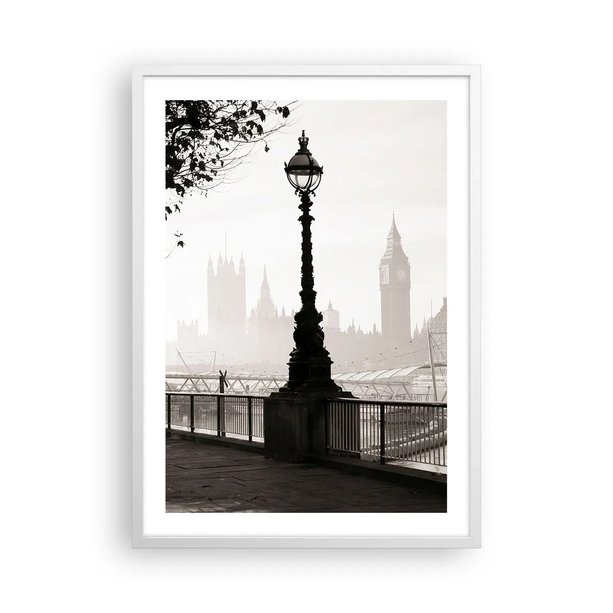 Poster în ramă albă - Londra de dimineața - 50x70 cm