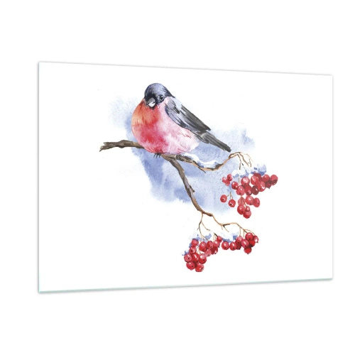 Tablou pe sticlă - Iarna în culori - 120x80 cm