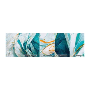 Mostră de Tapet Standard Eco - Abstractul albastru cu motiv auriu - Bucată, Art Deco, Subtil - 100x30 cm