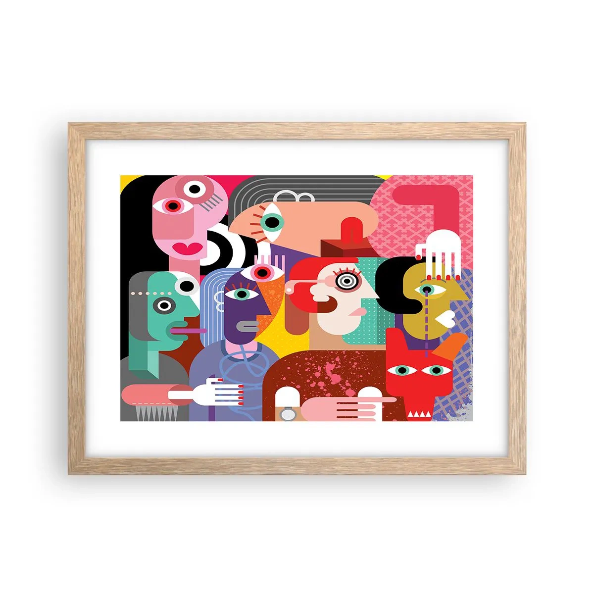 Poster în ramă de stejar deschis - Am venit de la domnul Picasso - 40x30 cm