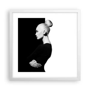 Poster în ramă albă - Pur și simplu o femeie - 40x40 cm