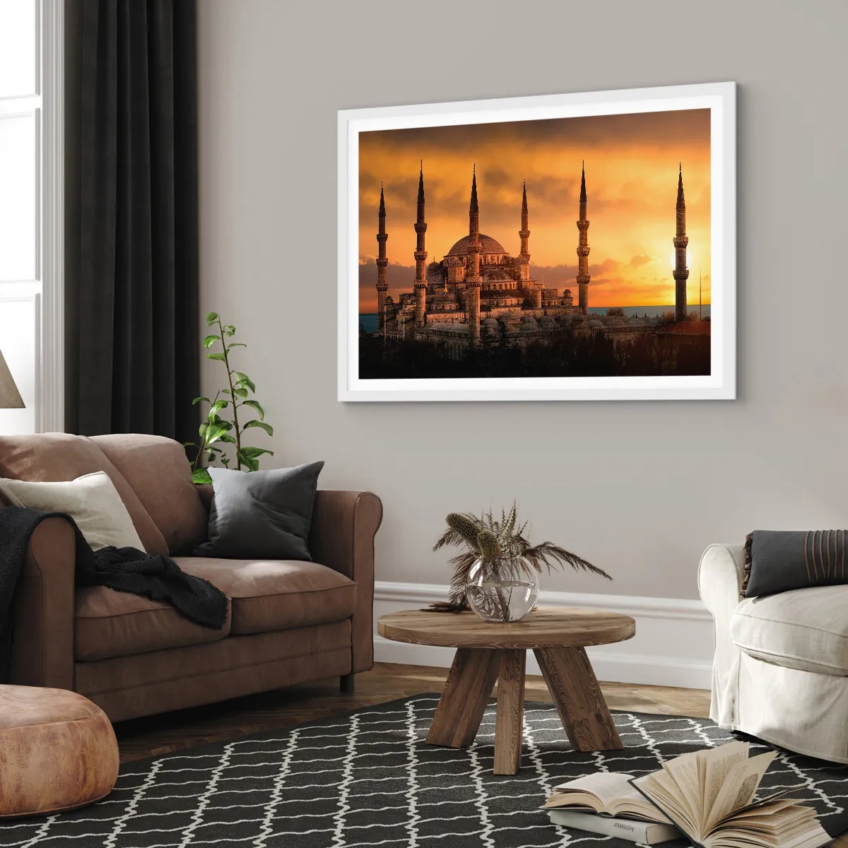Poster în ramă albă - Dumnezeu este mare - 91x61 cm