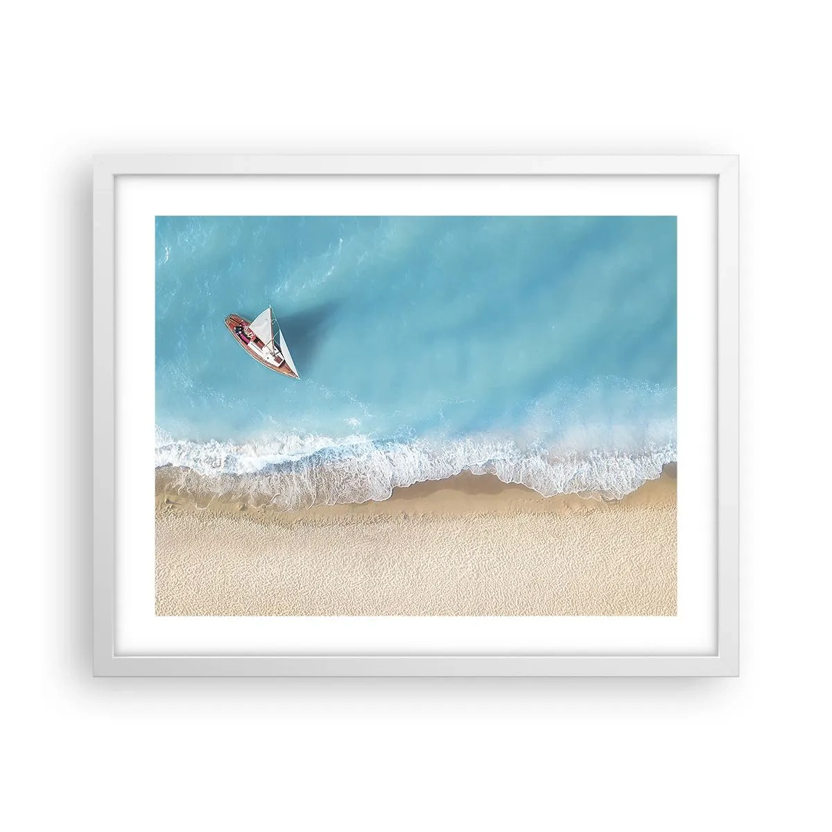 Poster în ramă albă - La frontieră dintre albastru și auriu - 50x40 cm