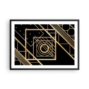 Poster în ramă neagră - Geometrie de aur - 70x50 cm
