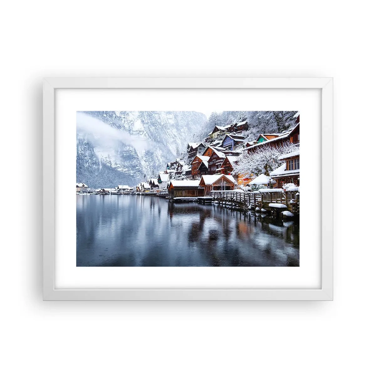 Poster în ramă albă - În decor de iarnă - 40x30 cm