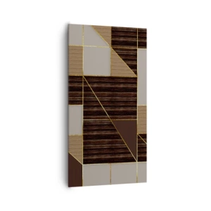 Tablou pe pânză - Un mozaic de maro și auriu - 65x120 cm