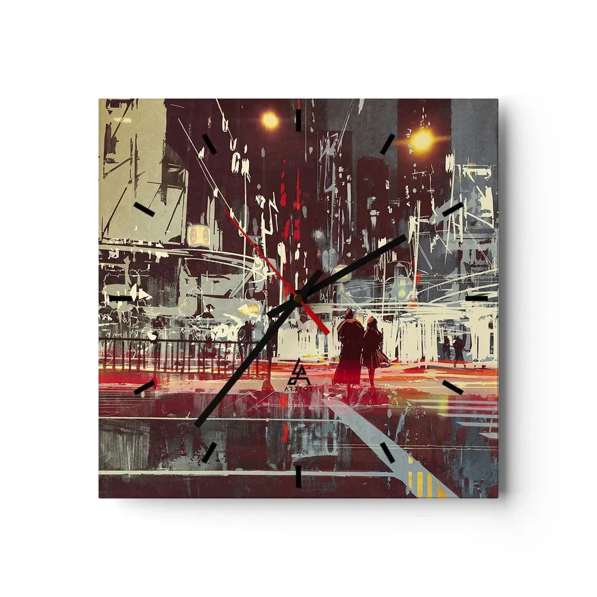 Ceas de perete - Ceas pe sticlă - O trecere metropolitană - 30x30 cm