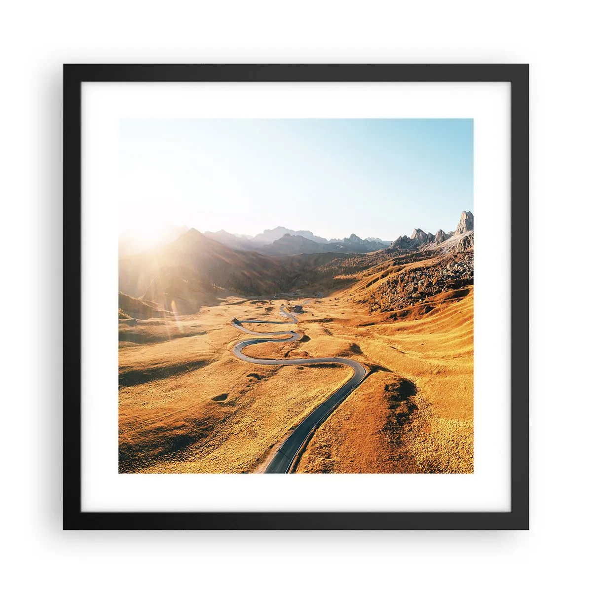 Poster în ramă neagră - Într-o vale de aur - 40x40 cm